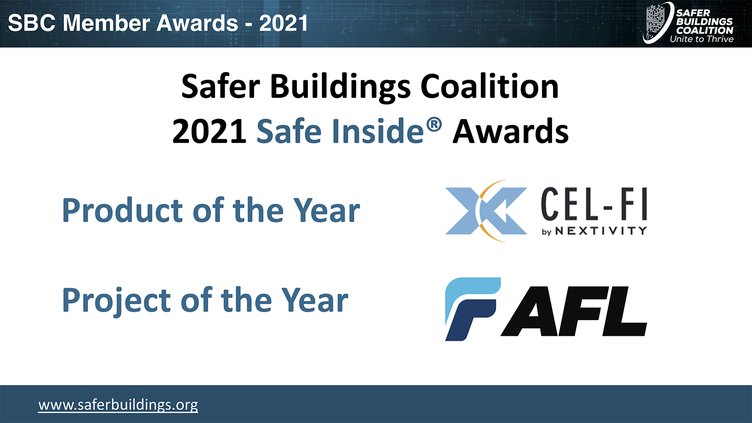 Safer Buildings Coalition Announces Winners of Safe Inside Annual Member Awards
